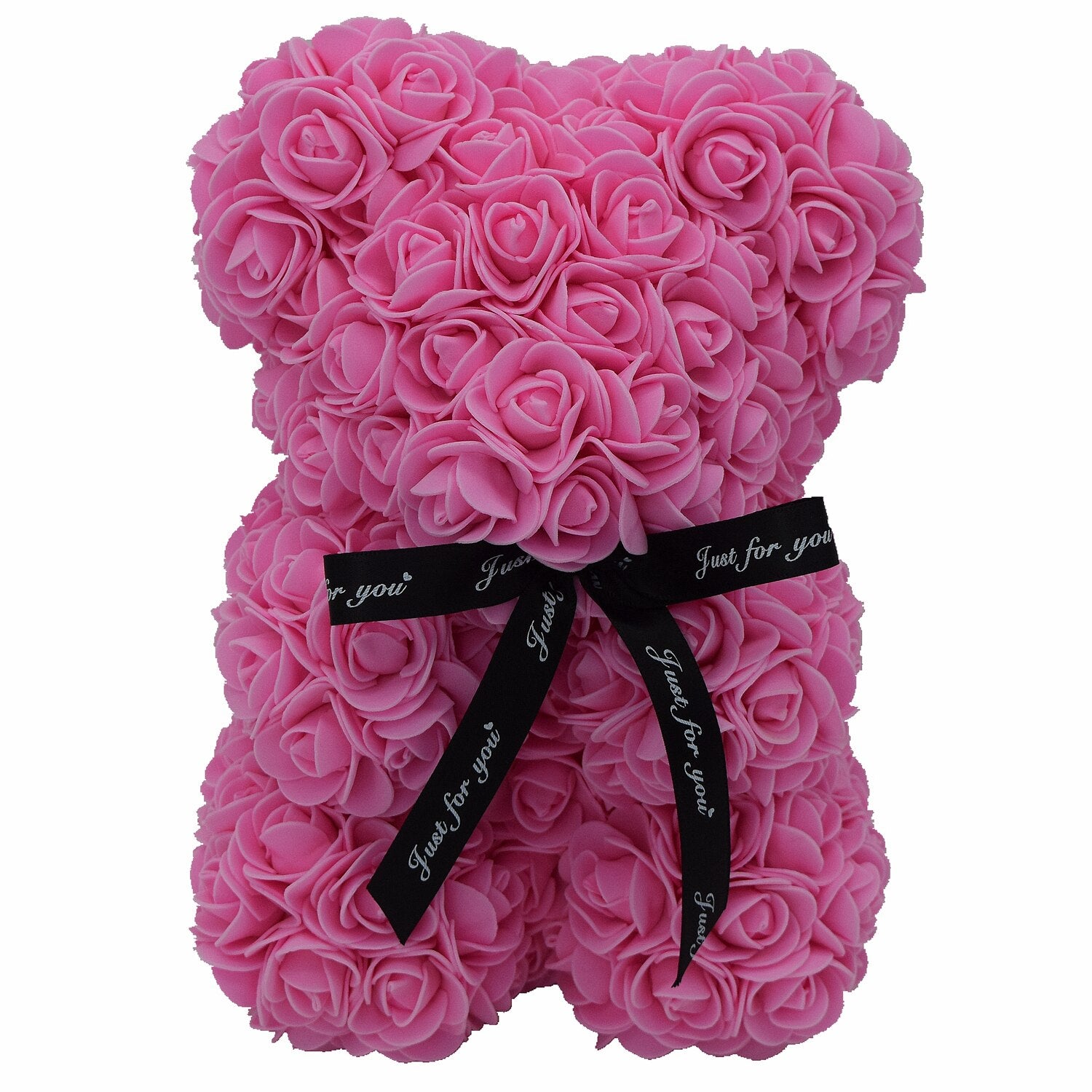 Rose Bear 25cm 10 Inches Artificial PE Foam Flower Teddy Handmade Gift for Valentine Birthday Girlfriend Wedding Decoration - Executive-Skincare