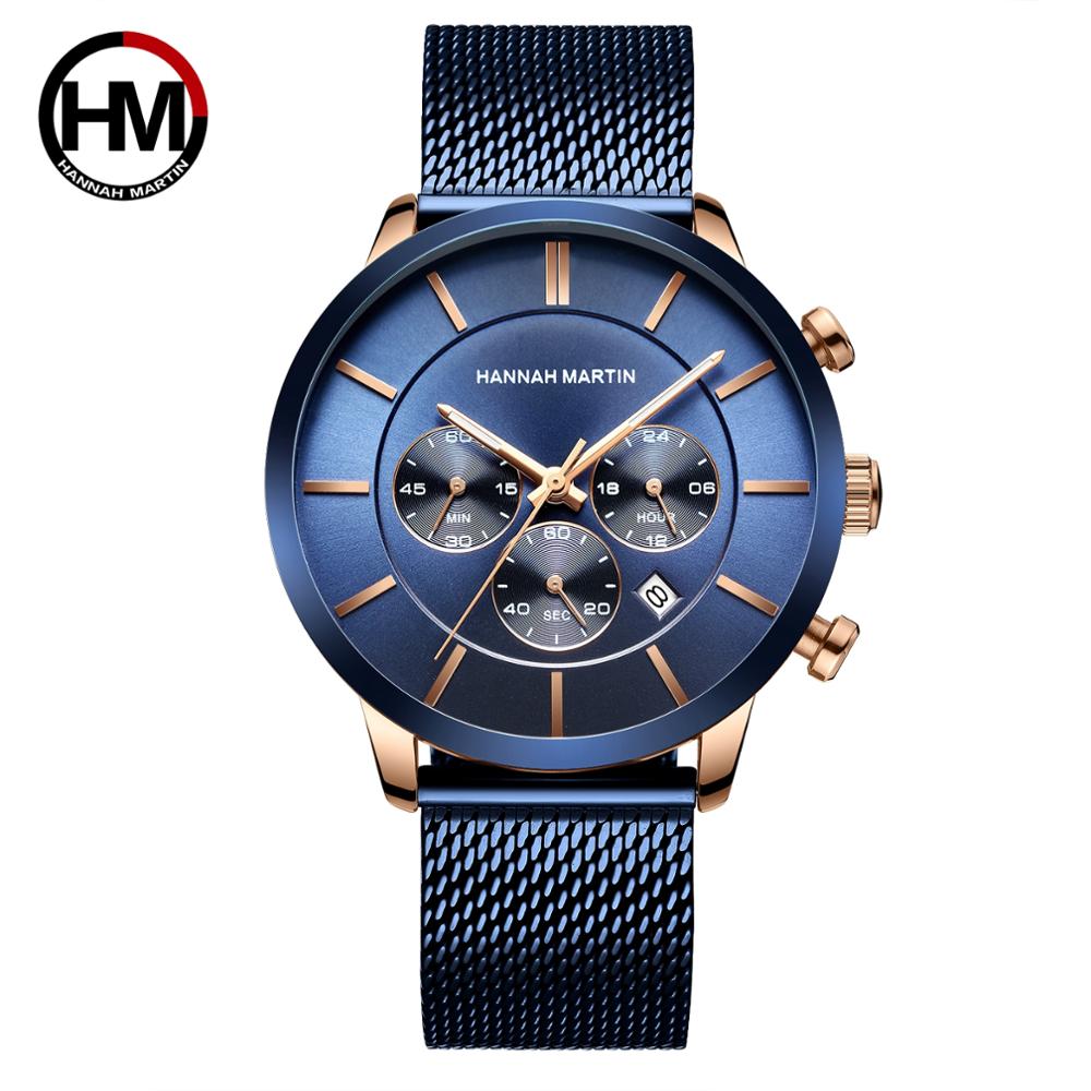 Luxury Fashion Mens Wristwatches Waterproof Male Multi-function Calendar Japanese Movement Quartz Stainless Steel Business Watch - Executive-Skincare