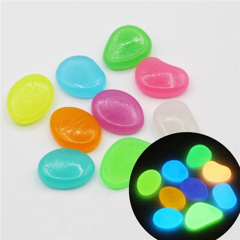 Glow in the Dark Garden Pebbles Glow Stones Rocks for Walkways Garden Path Patio Lawn Garden Yard Decor Luminous Stones 25/50pcs - Executive-Skincare