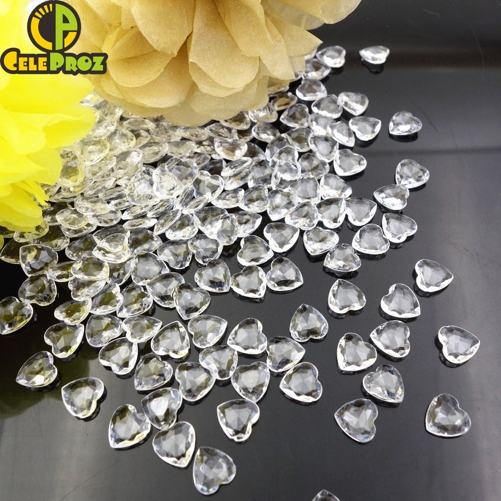 Acrylic Heart Confetti Scatter Crystal Beads Wedding Party Decor PVC Squins Engaement Anniversary Valentine Party Supplies - Executive-Skincare