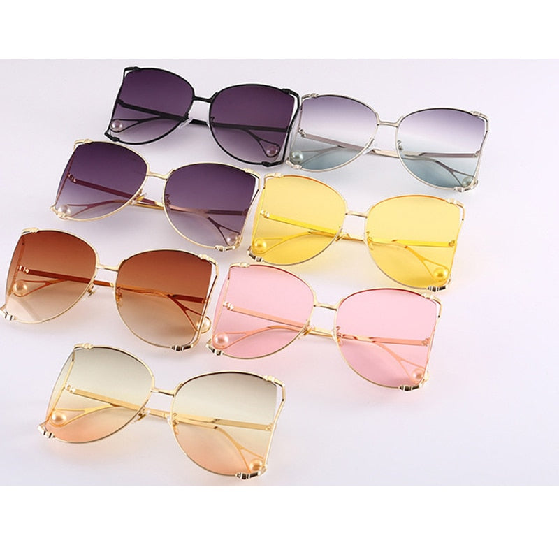 Sunglasses Women Decoration Brand Designer Half Frame Female Oversized Sun Glasses Women Clear Shade oversized Sunglasses - Executive-Skincare