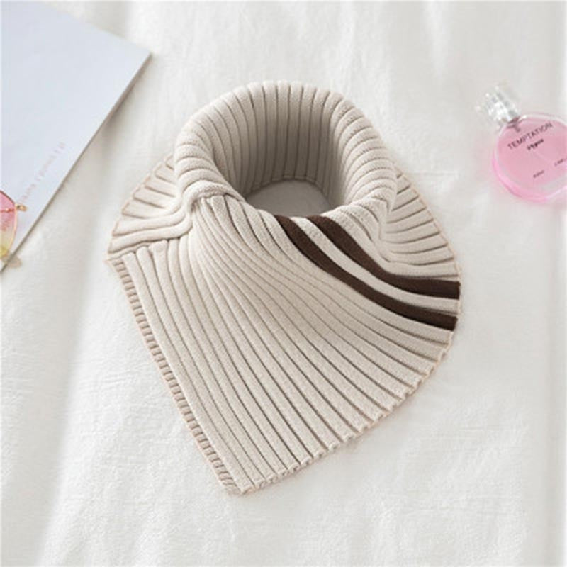 Autumn Winter Women&#39;s Scarf Wild Warm Protect Cervical Spine Stretch Knitted Fake Collar Wool High Neck Pullover Bib Female U18 - Executive-Skincare