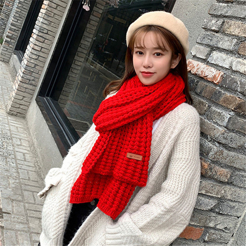 New winter Knitted scarf fashion women long scarves female vintage large shawl soft warm pashmina  thickened wool scarf - Executive-Skincare