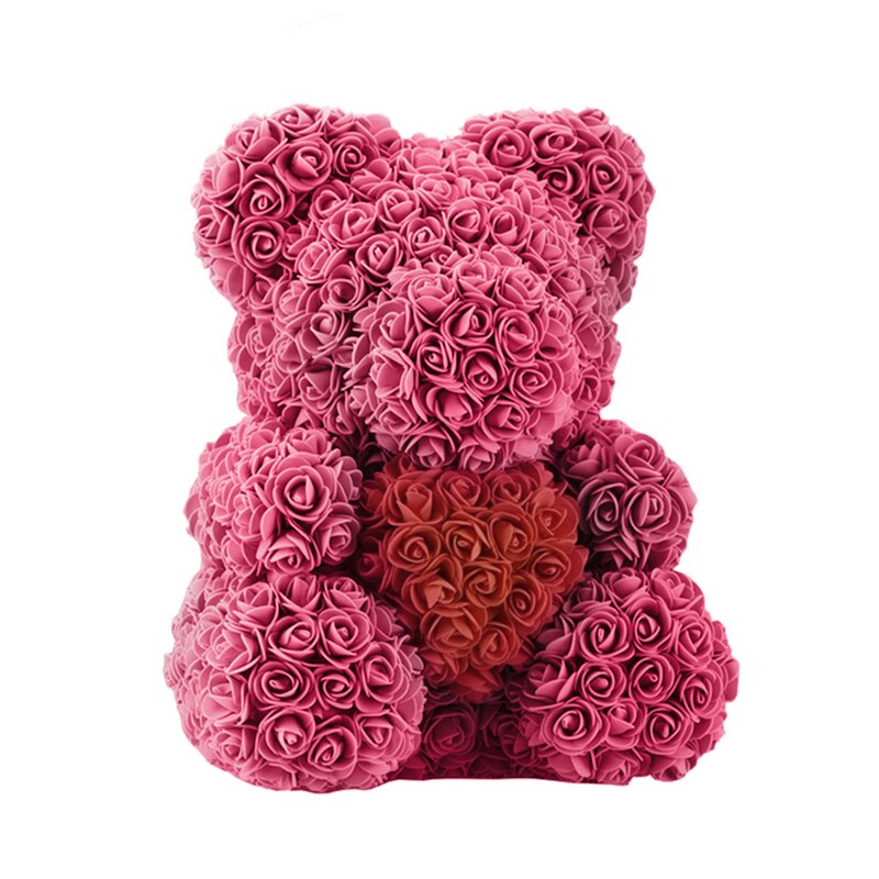 25/40cm Rose Bear Heart Artificial Flower Rose Teddy Bear For Women Valentine Wedding Birthday Christmas Gift DropShipping - Executive-Skincare