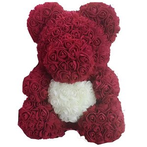 25/40CM Teddy Rose Bear Artificial Flowers Rose Bear for Women Valentines Day Wedding Birthday Christmas Gift Box Home Decor - Executive-Skincare