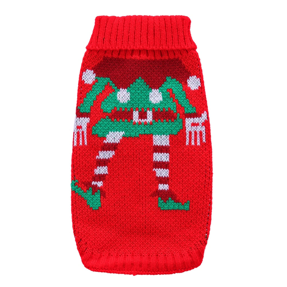 Knit Dog Clothes Christmas Sweater Santa Claus Cartoon Puppy Cat Sweater Coat Warm Pet Jackets Winter Jacket Pet Costume 35 - Executive-Skincare