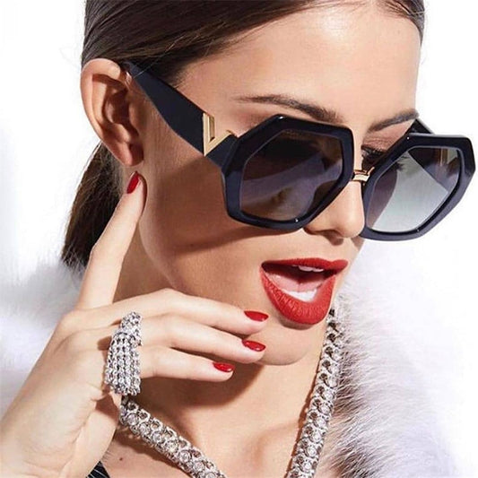 Brand Classic Vintage Square Sunglasses Women Oversized Sunglass Woman Men Retro Black Sun Glasses Shades Goggle - Executive-Skincare