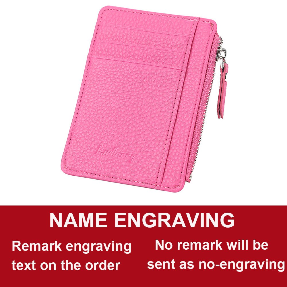 2021 New Mini Women Wallets Card Wallets Name Engraving Zipper PU Leather Top Quality Fashion Female Purse Card Holder Wallet - Executive-Skincare