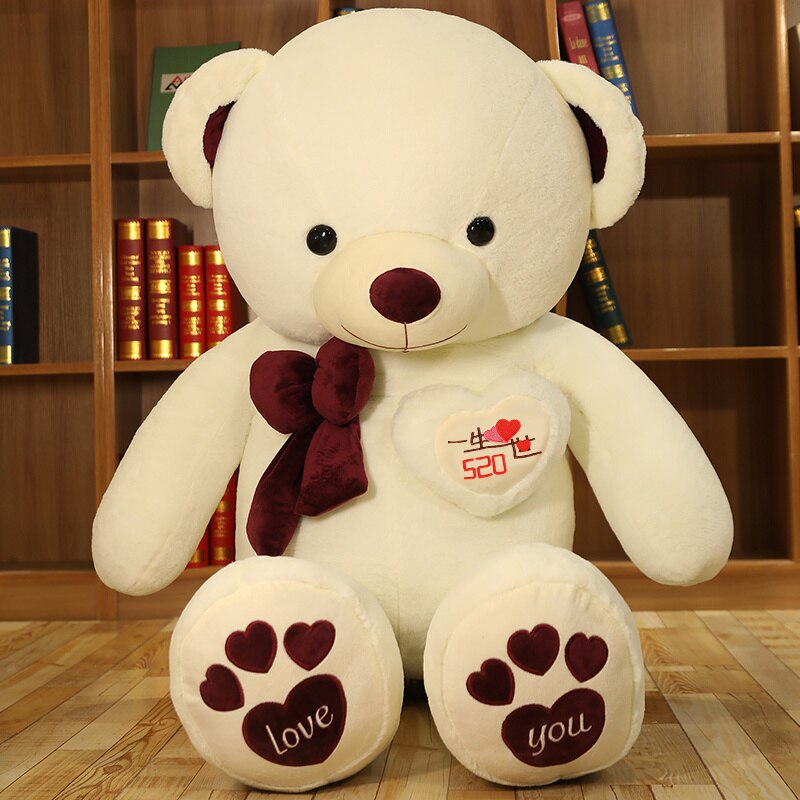 High Quality 80/100CM 4 Colors Teddy Bear With Scarf Stuffed Animals Bear Plush Toys Teddy Bear Doll Lovers Birthday Baby Gift - Executive-Skincare