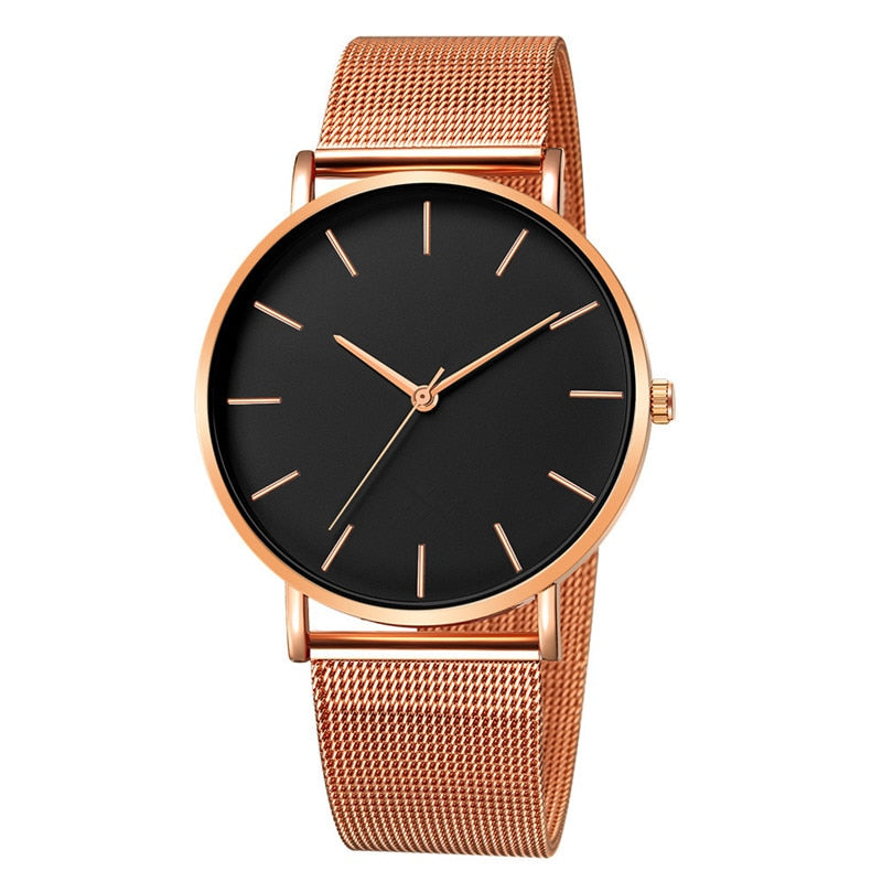 Men Watch Quartz Casual Watches Simple Metal Hour Reloj Quartz Watch Montre Mesh Stainless Steel erkek kol saati masculino clock - Executive-Skincare