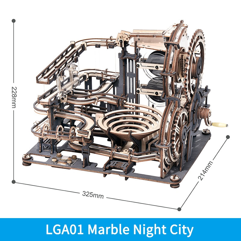 Robotime ROKR Marble Night City 3D Wooden Puzzle Games Assembly Waterwheel Model Toys for Children Kids Birthday Gift - Executive-Skincare