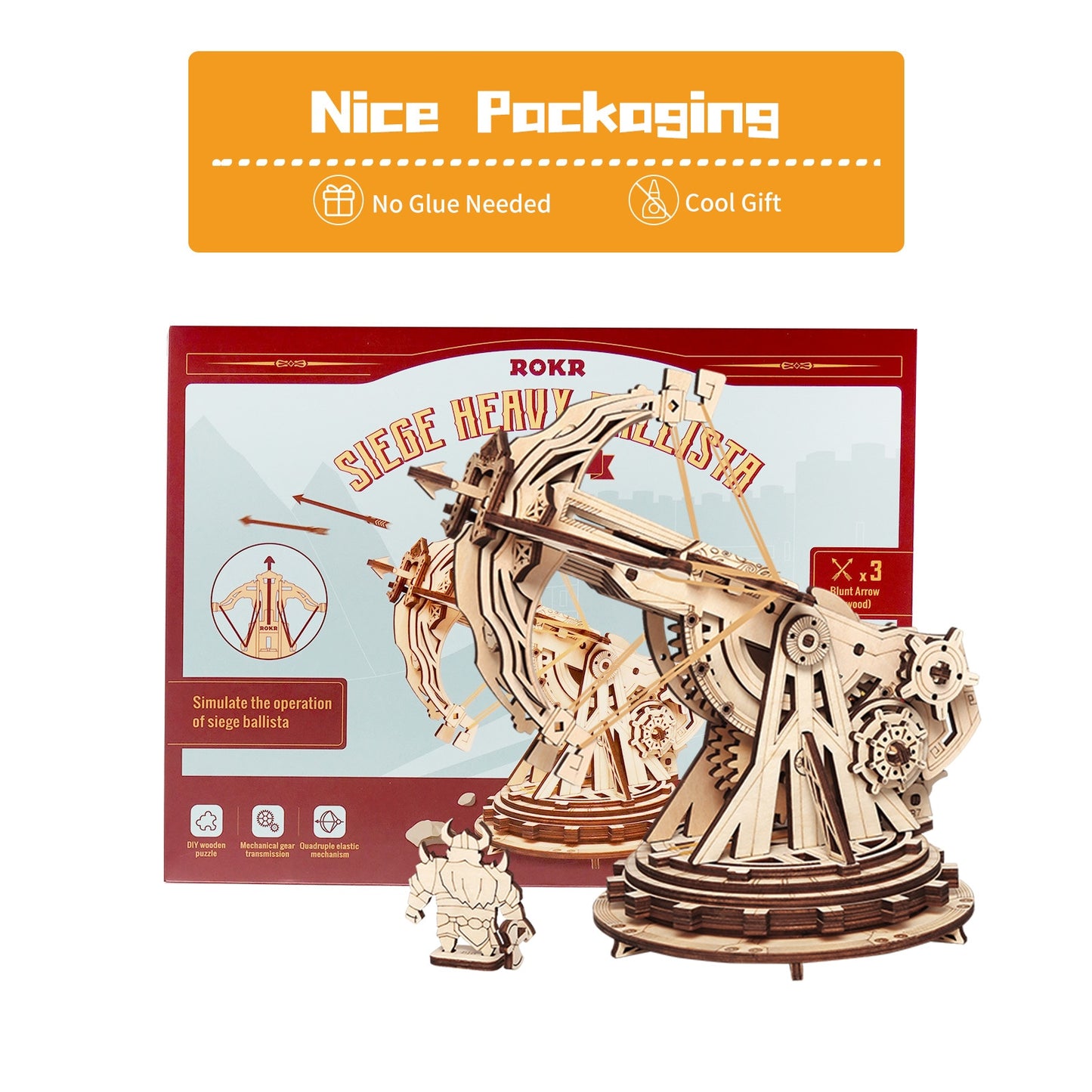 Robotime 3D Wooden Puzzle Medieval Siege Weapons Game Assembly Set Gift for Children Teens Adult War Strategy Toy KW401 KW801 - Executive-Skincare