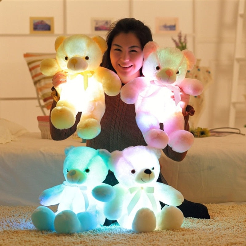 32-75CM Luminous Creative Light Up LED Teddy Bear Stuffed Animal Plush Toy Colorful Glowing Teddy Bear Christmas Gift for Kid - Executive-Skincare