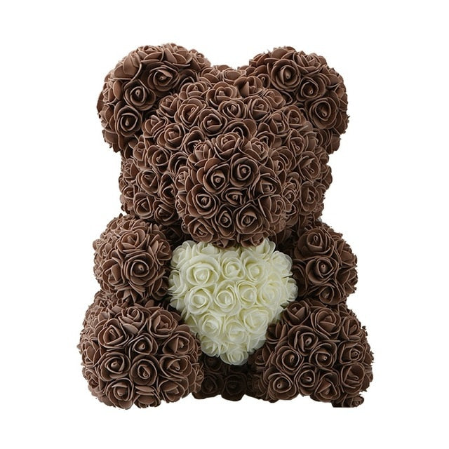 Rose Bear 40cm    Teddy Bear with Heart for Women Gift       Bear With  Flower - Executive-Skincare