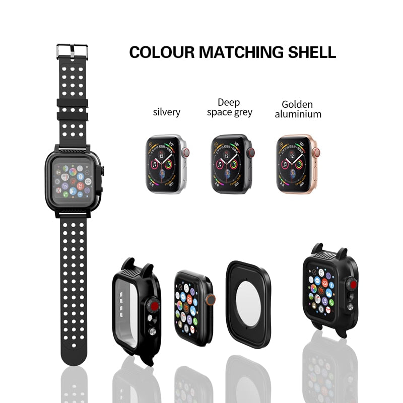 38/40/42/44 mm Watch Waterproof Case for Series 6  5  4/SE, Full Sealed Protective iWatch Case with Built-in Screen Protector - Executive-Skincare