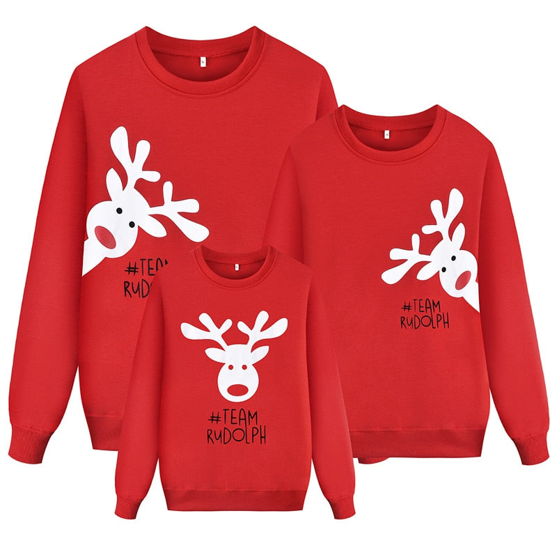 SAILEROAD New Family Matching Children Clothing Christmas Sweaters Deer Print Family Parent-child Suit Printing Cotton Sweater - Executive-Skincare