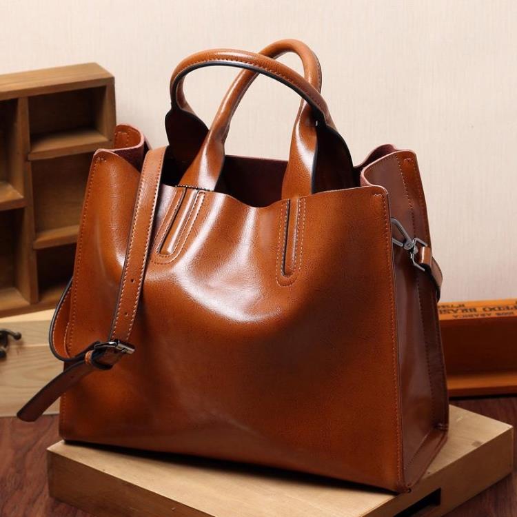 Vintage Genuine Leather Bags Women Messenger Bags High Quality Oil Wax Female Leather Handbags Ladies Shoulder Bag 2019 New C836 - Executive-Skincare