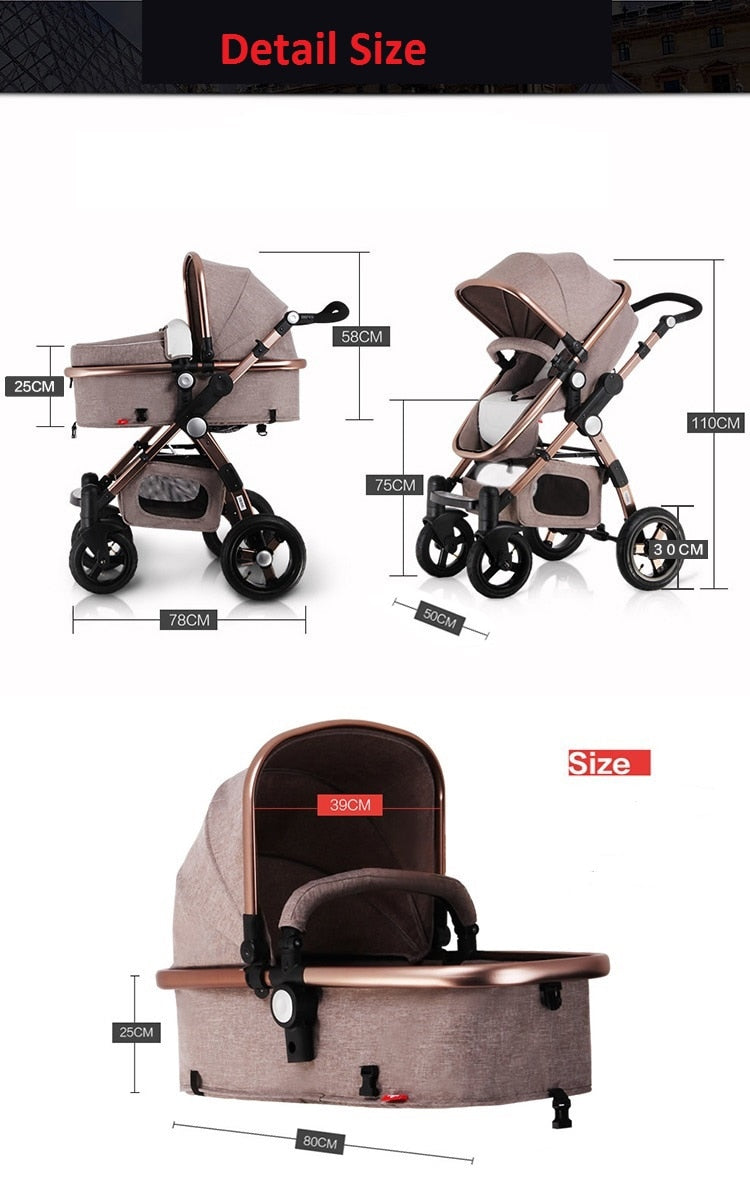 Fast and Free Shipping   Baby Stroller Higher Land-scape Baby Walker  3 in 1 Portable Stroller 2 in 1 Pram on 2020 - Executive-Skincare