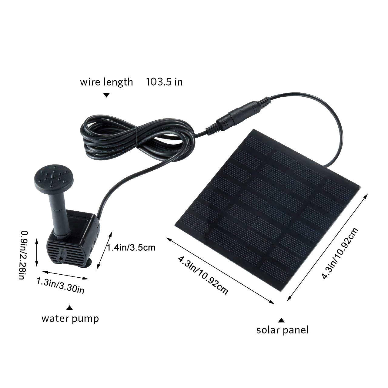 Solar Panel Powered Water Fountain Pool Pond Garden Water Sprinkler Sprayer with Water Pump &amp; 3 Spray Heads - Executive-Skincare