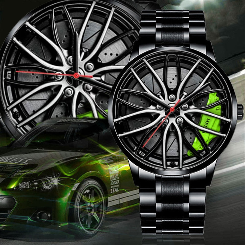 Mens Luxury Watches Sports Car Watches 3D Sport Rim Hub Wheel Wristwatch Car Quartz Men&#39;s Watches Creative Relogio Masculino - Executive-Skincare