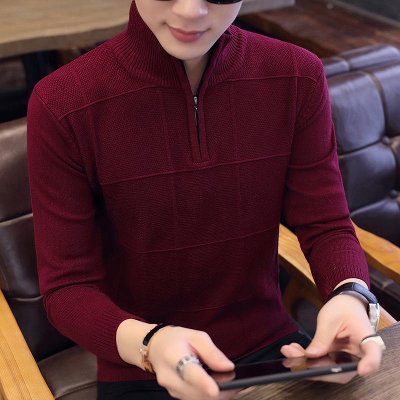 2020 Men&#39;s Sweaters Autumn Winter Warm Cashmere Wool Zipper Pullover Sweaters Man Casual Knitwear Plus Size M-XXXL - Executive-Skincare