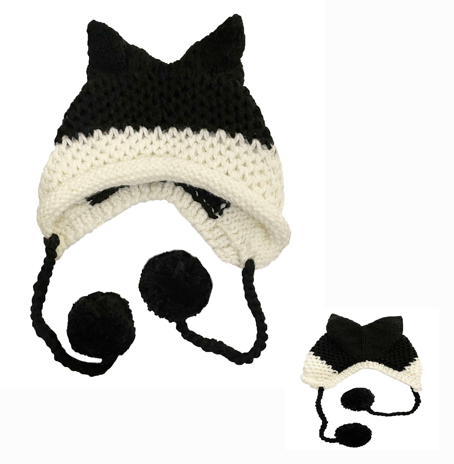 BomHCS Cute Fox Ears Beanie Winter Warm 100% Handmade Knit Hat - Executive-Skincare