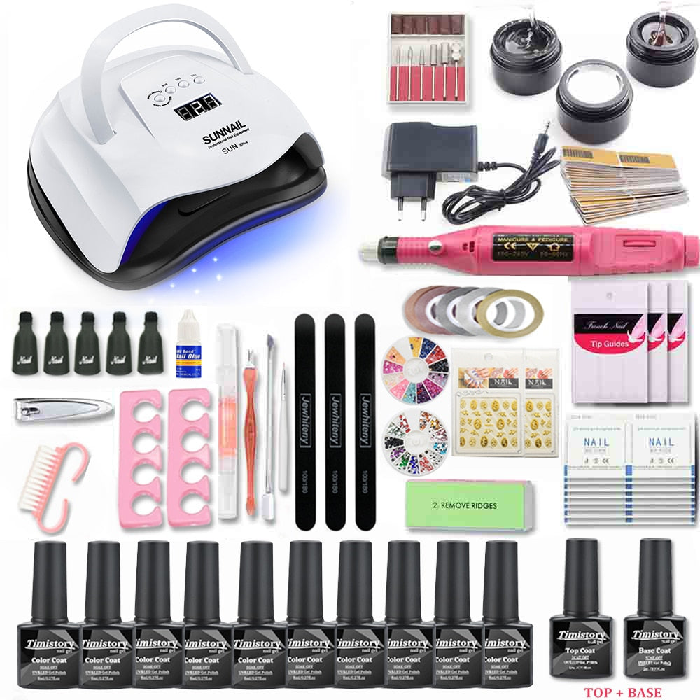 Nail Set for Nail 20 Kinds Nail Polish Kit with 20000RPM Nail drill Machine Nail lamp Acrylic Kit Nail Art Tools Nail Art Set - Executive-Skincare