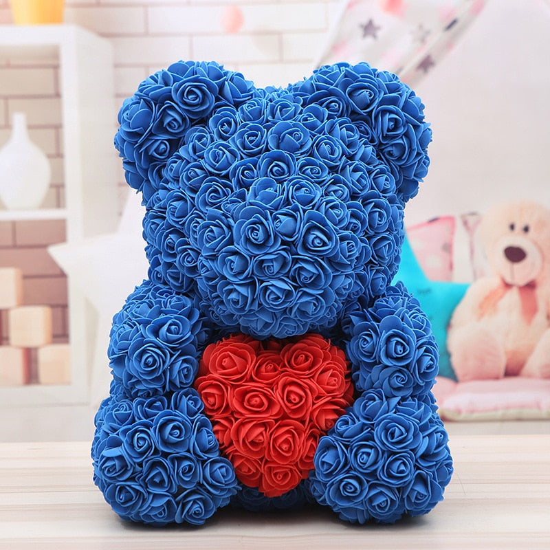 25/40CM Teddy Rose Bear Artificial Flowers Rose Bear for Women Valentines Day Wedding Birthday Christmas Gift Box Home Decor - Executive-Skincare