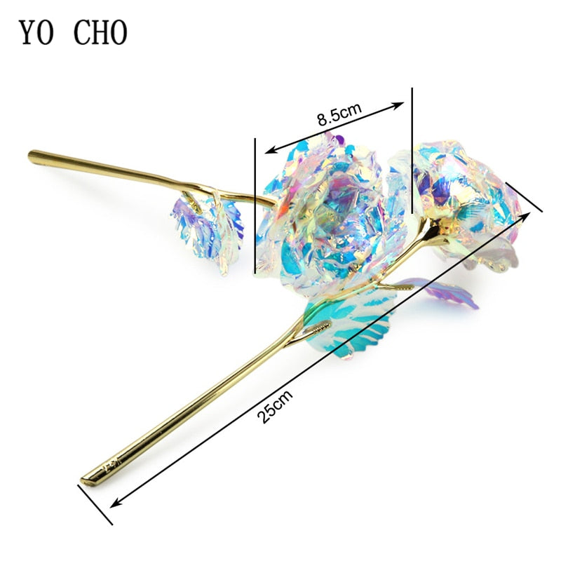 YO CHO 24K Plated Gold Rose Artificial Flower 24K Foil Rose Galaxy Box Birthday Valentine Mother&#39;s Day Christmas Creative Gift - Executive-Skincare