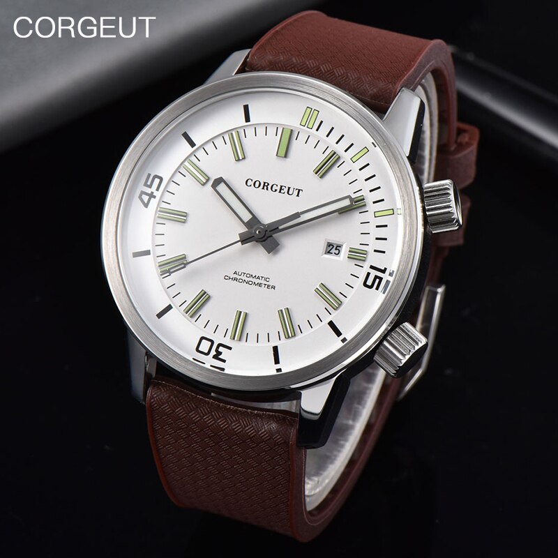 CORGEUT Men Watch Mechanical Luminous Calendar Rubber Watch Multifunctional Waterproof Citizen Movement Men WatchReloj de hombre - Executive-Skincare