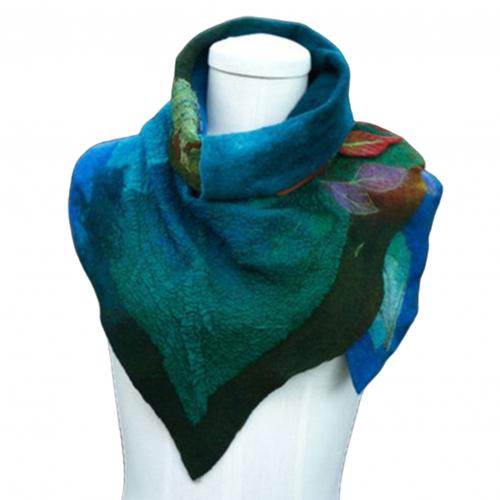 Fashion Women Vintage Floral Leaf Print Scarf Elegant Winter Warm Soft Faux Wool Scarve Wrap Beach Shawl Bandana Muffler Foulard - Executive-Skincare