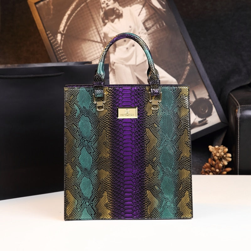 2022 New Cowhide Leather Women Handbags Fashion Female Chain Serpentine Portable Tote Bag Ladies Shoulder Messenger Bags Luxury - Executive-Skincare