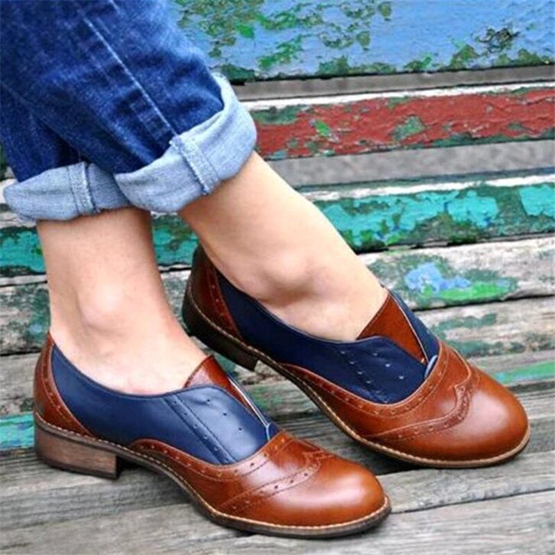 2021 New Style Women Flat Shoes Round Toe Oxford Shoes Woman PU Women Bullock Shoes Free Shipping ghn67 - Executive-Skincare