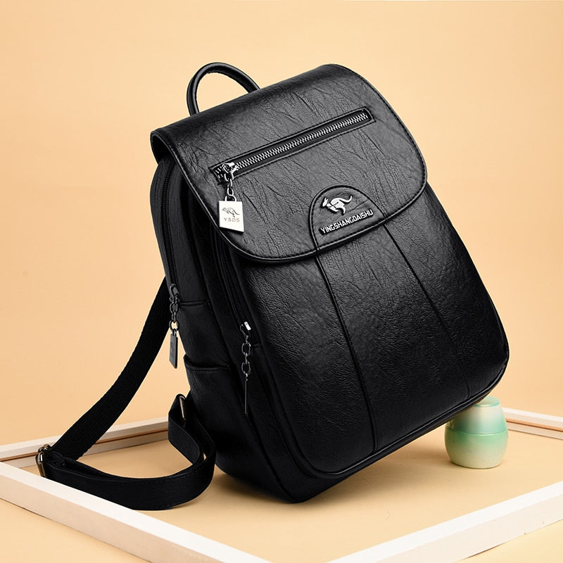 High Quality Leather Backpack Women Large Capacity Travel Backpack Fashion School Bags Mochila Shoulder Bags for Women 2022 New - Executive-Skincare