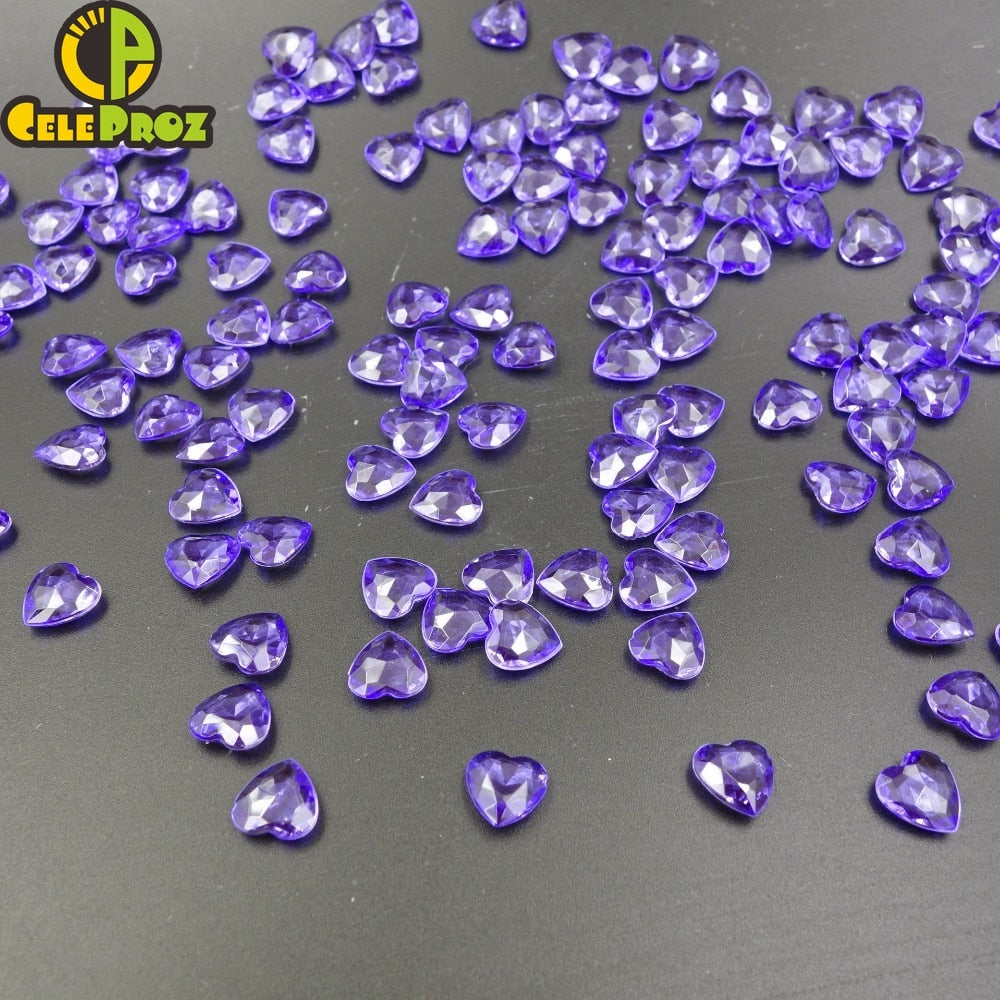 Acrylic Heart Confetti Scatter Crystal Beads Wedding Party Decor PVC Squins Engaement Anniversary Valentine Party Supplies - Executive-Skincare