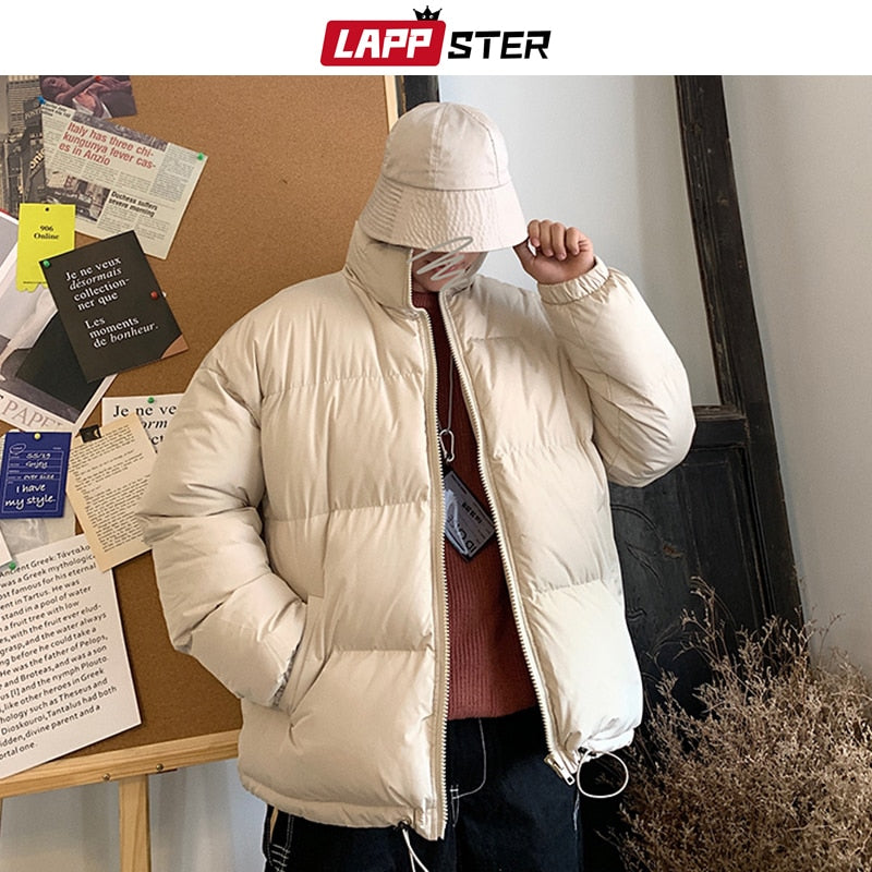 LAPPSTER Men Harajuku Colorful Bubble Coat Winter Jacket 2022 Mens Streetwear Hip Hop Parka Korean Black Clothes Puffer Jackets - Executive-Skincare