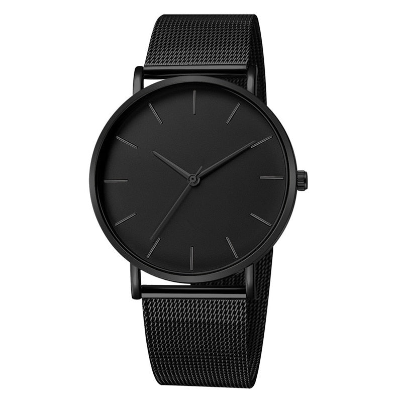 Men Watch Quartz Casual Watches Simple Metal Hour Reloj Quartz Watch Montre Mesh Stainless Steel erkek kol saati masculino clock - Executive-Skincare