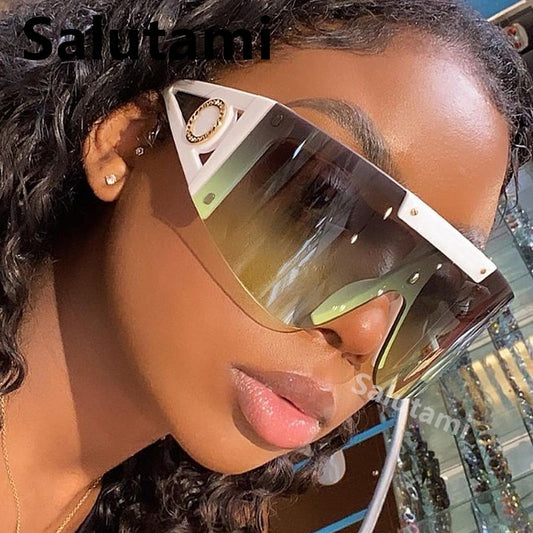 Oversized Sunglasses For Women Vintage Arched Square Sun Glasses Men Wide Leg Rimless Hip Hop Eyewear