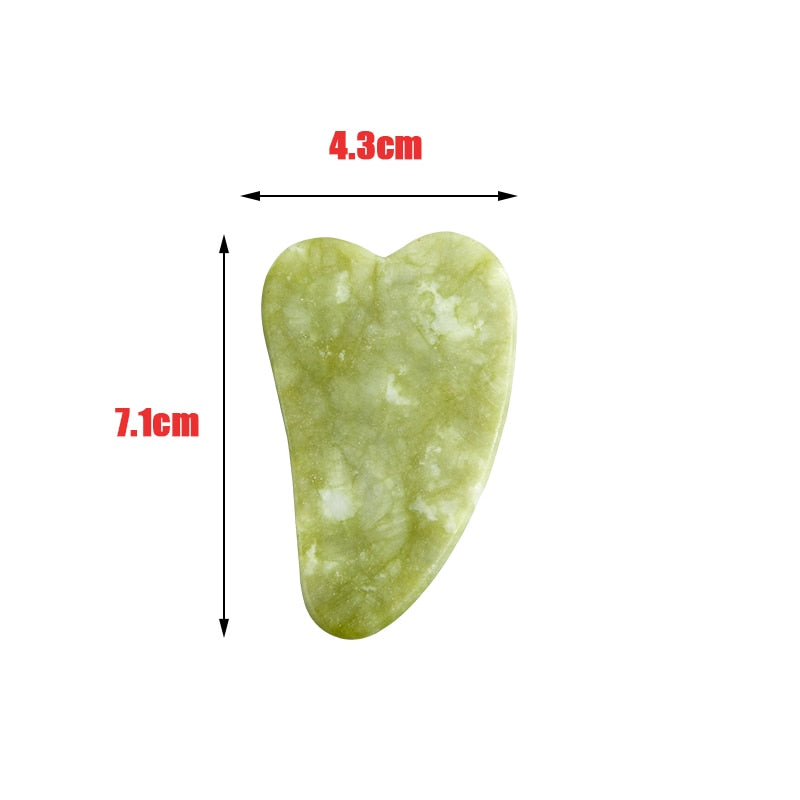 Natural Stone Jade Gouache Scraper Rose Quartz Facial Gua Sha Tools Neck Massager for Face Lifting Wrinkle Remover Beauty Health - Executive-Skincare