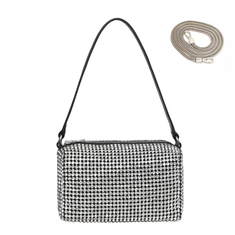 2022 AW New Rhinestone Handbag for Women Bag Diamonds Shoulder Bag Purse Ladies Female Crossbody Bag shining diamond bag - Executive-Skincare