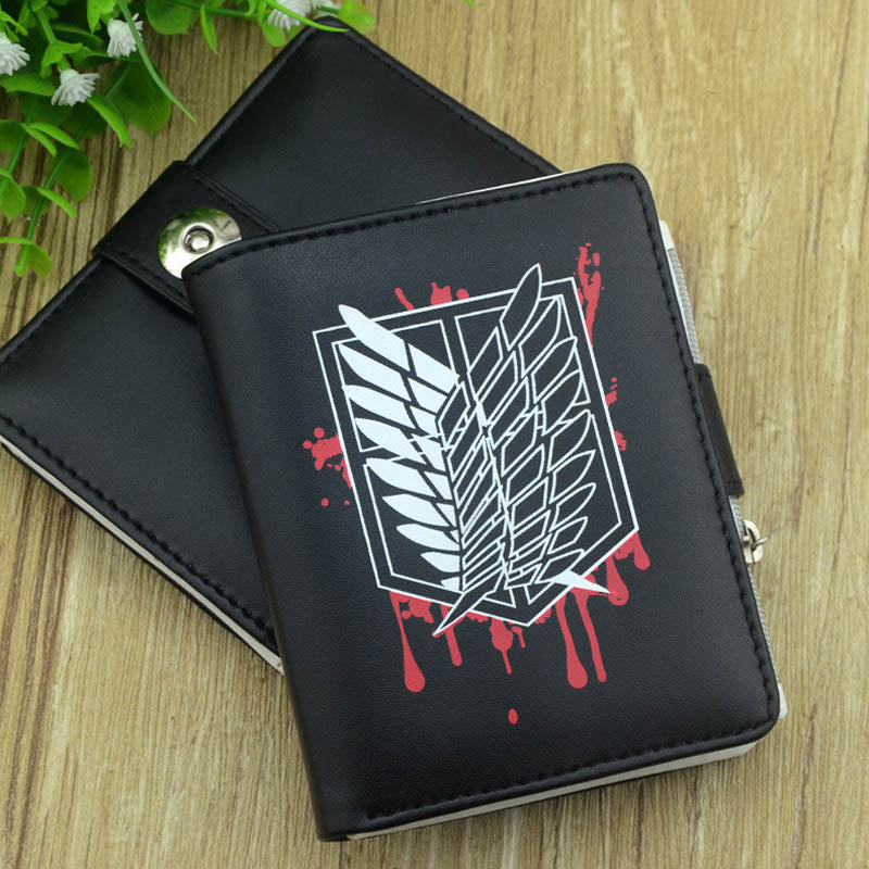 Anime Attack on Titan Survey Corps Wings of Liberty Short Wallet Jiyuu No Tsubasa Comic Coin Purse - Executive-Skincare