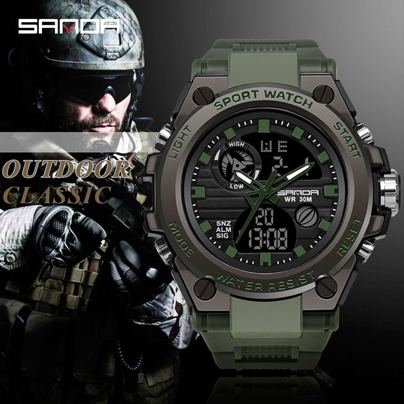 SANDA Sports Men&#39;s Watches Luxury Military Quartz Electronic Watches Shockproof Waterproof Digital Wristwatch Relogio Masculino - Executive-Skincare