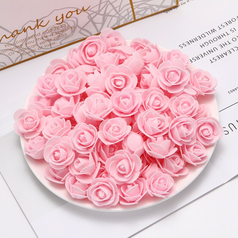 100pcs Wedding Teddy Bear of Roses Diy Gift Valentine Day Present Artificial Flowers New Year Christmas Decoration for Home - Executive-Skincare