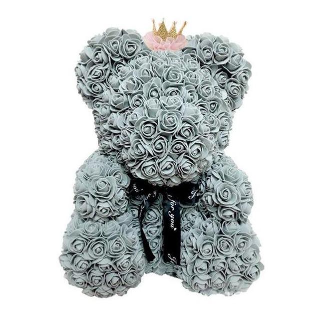 40cm rose teddy bear flower artificial handmade eternal rose bear valentine&#39;s day anniversary bridal baptism wedding mother&#39;s da - Executive-Skincare