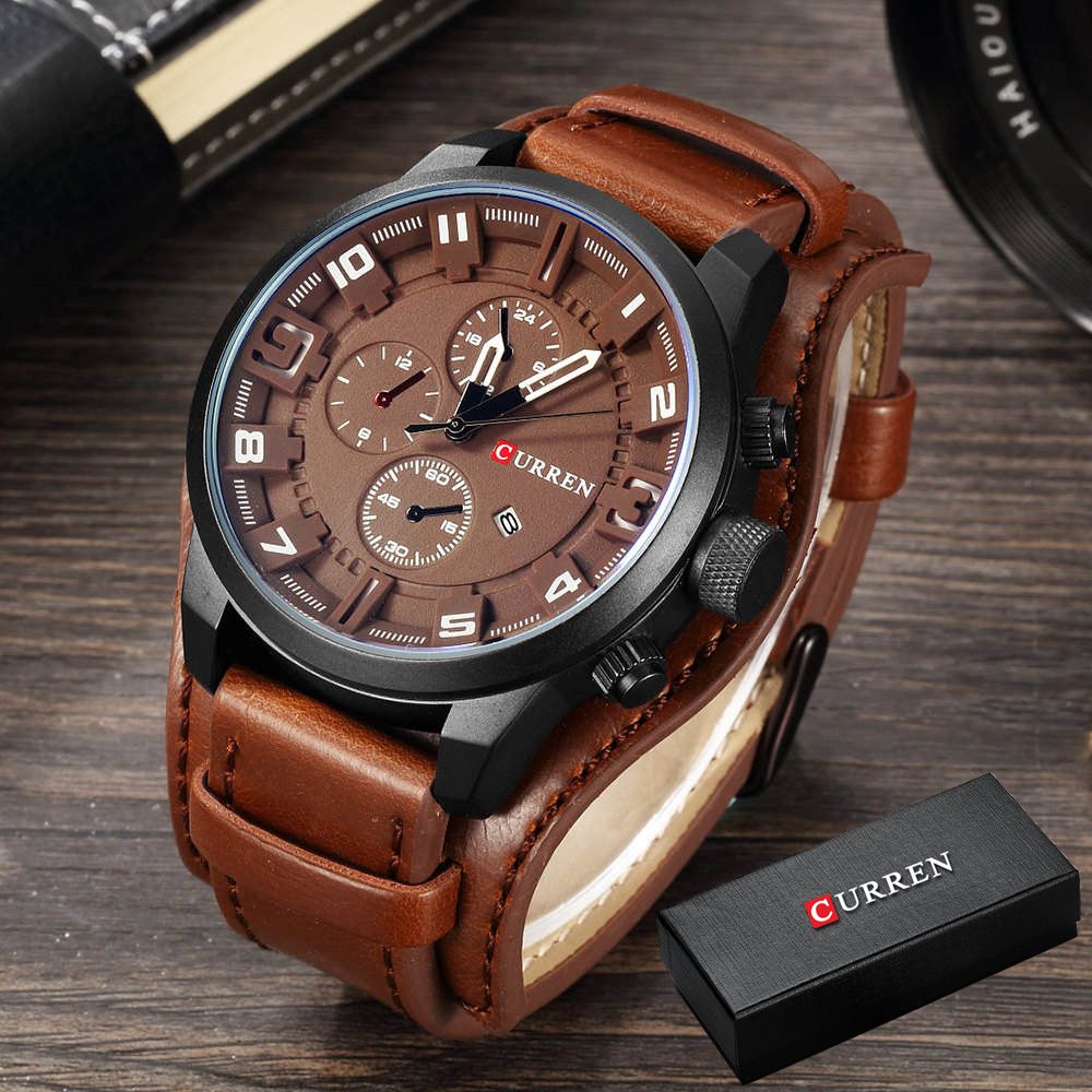 CURREN Top Brand Luxury Business Mens Quartz Watch Male Clock Wrist Watches Date Waterproof Wristwatch Hodinky Relogio Masculino - Executive-Skincare