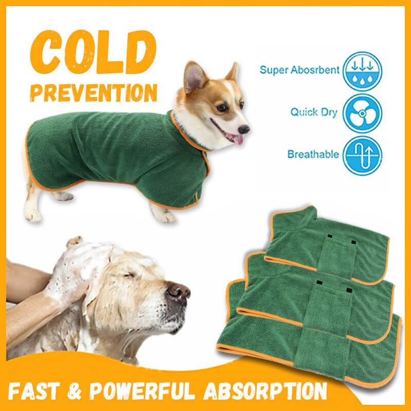 Pet Drying Coat Absorbent Bathrobe Towel Large Medium Small Dog Cat Super Fast Drying Moisture Bath Bags Robe Soft Adjustable - Executive-Skincare