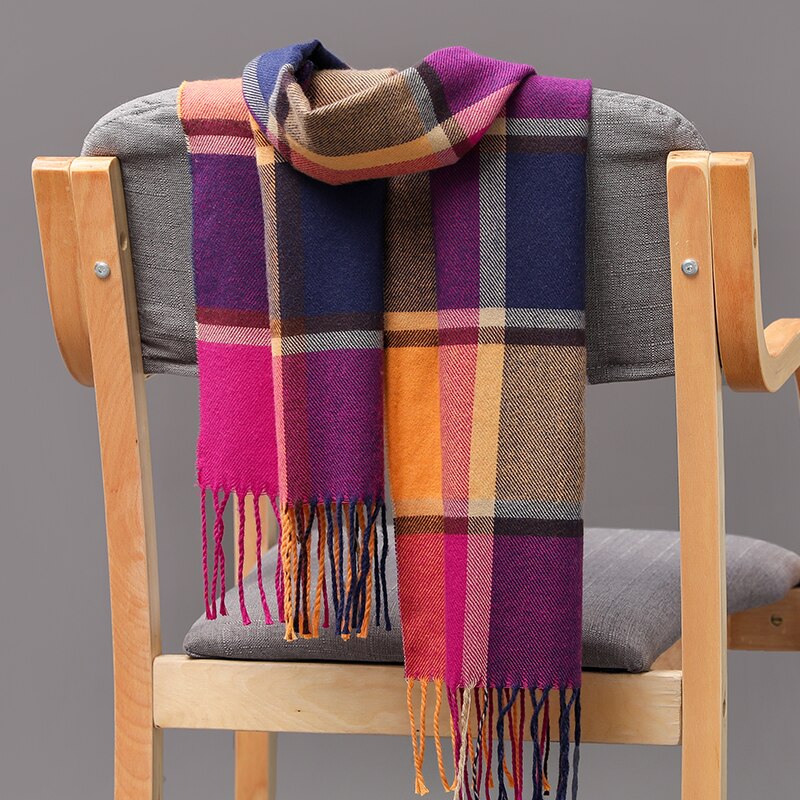 190*35cm Men girls neckwear Unisex children scarf Autumn winter long thick warm all-match Cashmere shawl pashmina muffler wrap - Executive-Skincare