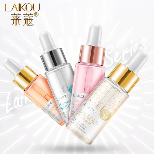 LAIKOU Serum Japan Sakura Essence Anti-Aging Hyaluronic Acid Pure 24K Gold Whitening Vitamin C Anti Wrinkle Face Serum Care Skin - Executive-Skincare