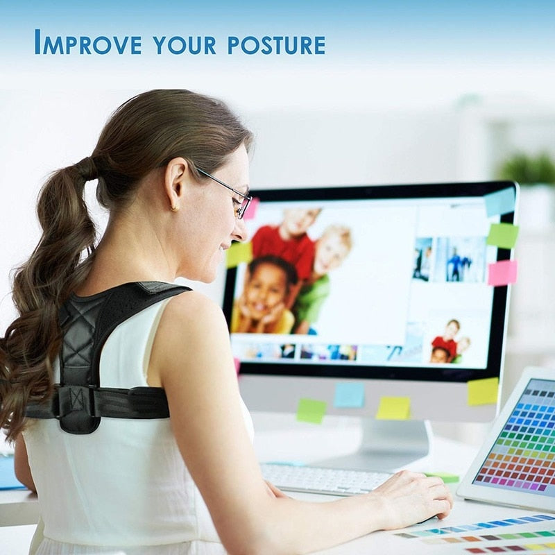 Posture Corrector Men Women's  Upper Back Brace  Lumbar Support Belt Corset Posture Correction - Executive Quality Store