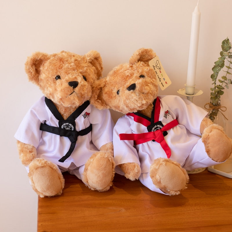 25/35cm New Cute Teddy Bear Taekwondo Bear Cub Doll Couple Kid&#39;s Small Teddy Plush Toy Valentine Xmas Birthday gift For Kids - Executive-Skincare